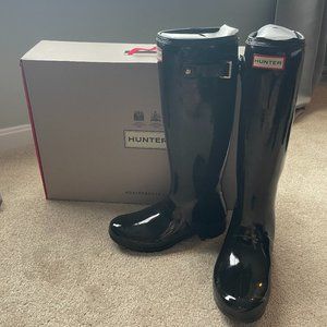 Black Tall Hunter Boots (size 8)